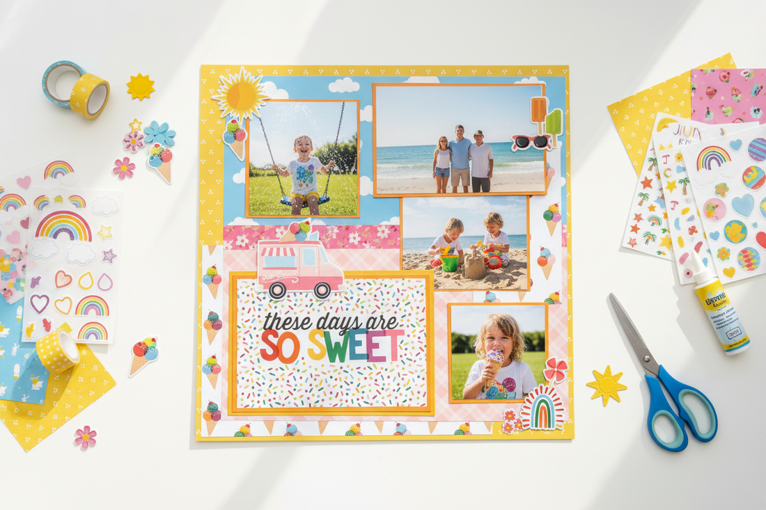 How to Create Multiple June Scrapbook Layouts with One Kit